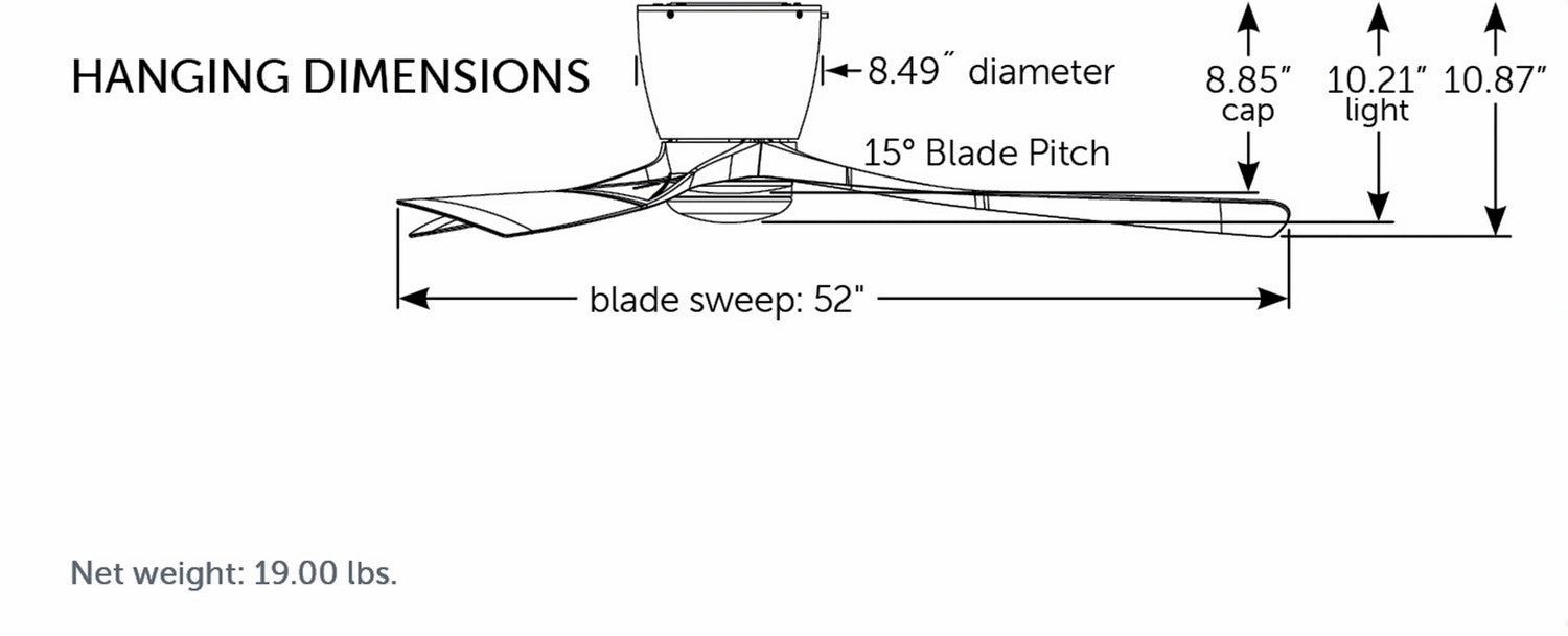 Klinch 52 52"Ceiling Fan Black