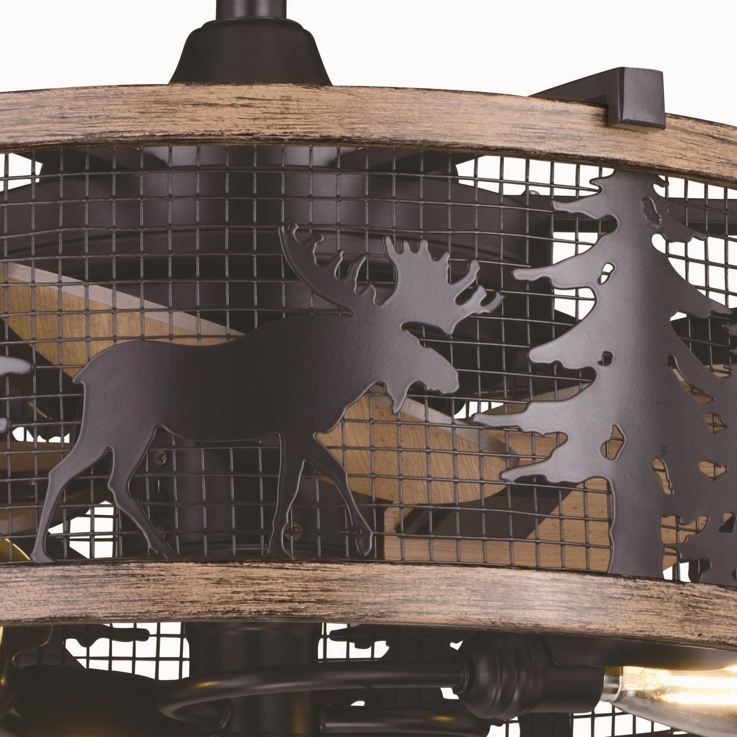Kodiak 21"Ceiling Fan Black and Burnished Teak