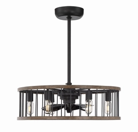 Kona Six Light Fan D'lier Sapele decorative fandeliers with lights