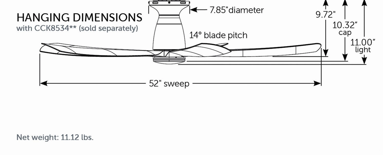 Kute5 52 52"Ceiling Fan Brushed Nickel