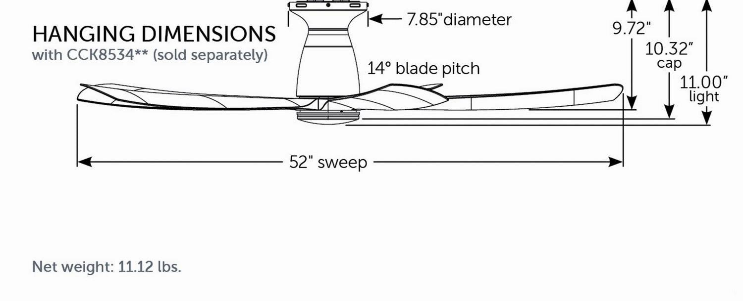 Kute5 52 52"Ceiling Fan Dark Bronze