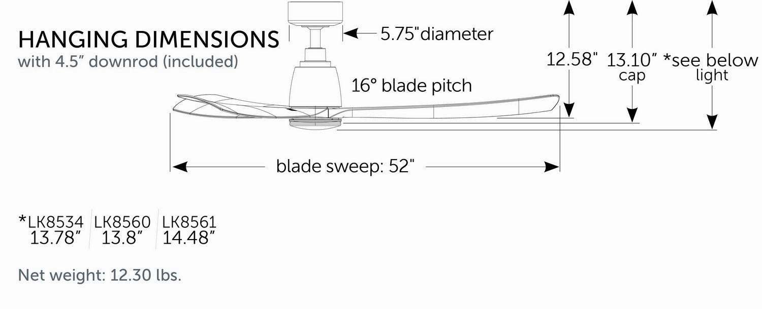 Kute 52 52"Ceiling Fan Matte White