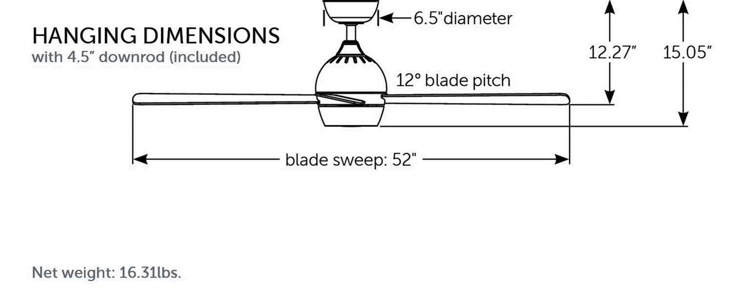 Kwad 52 52"Ceiling Fan Brushed Satin Brass