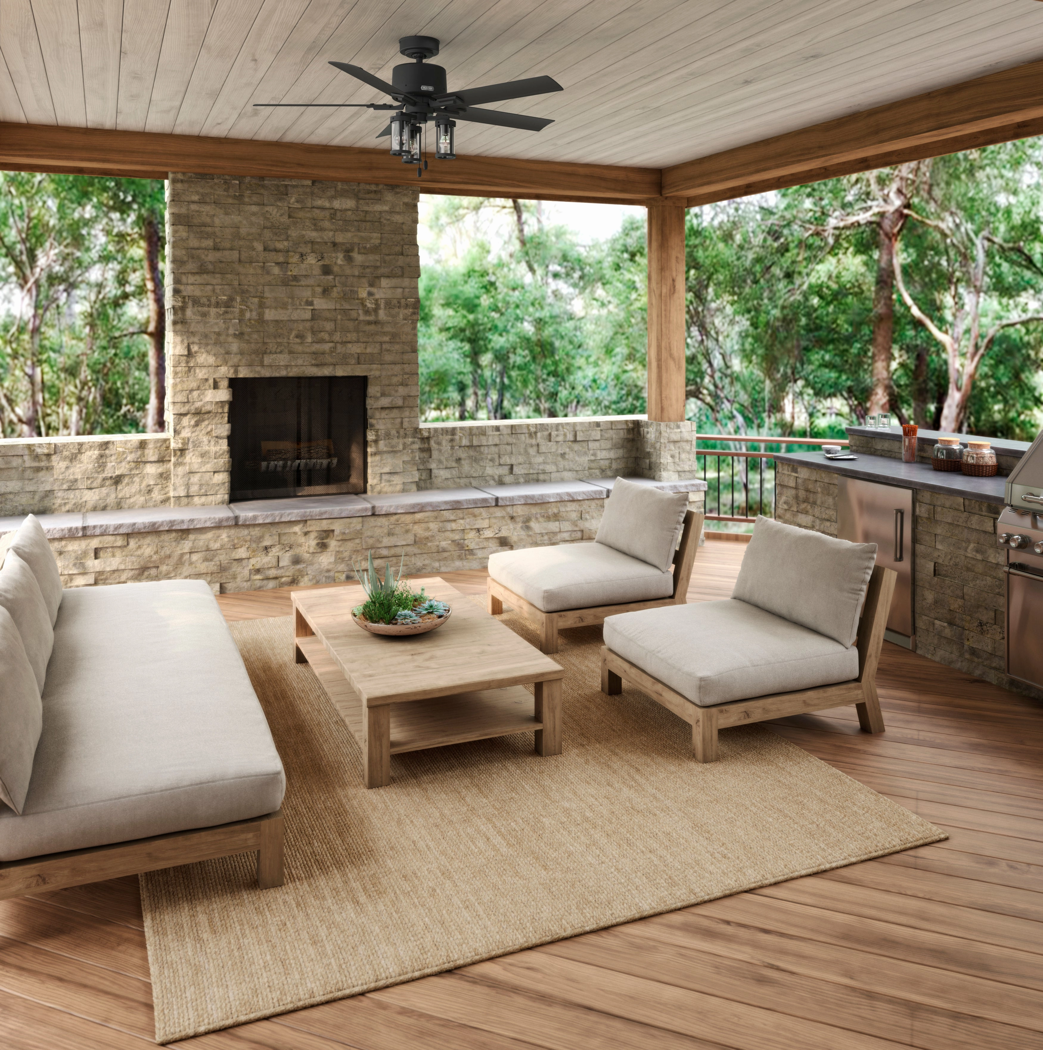 Lawndale 52"Ceiling Fan Matte Black