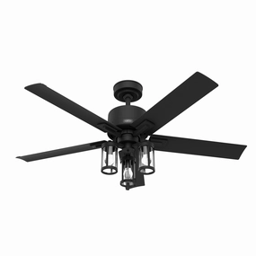 Lawndale 52"Ceiling Fan Matte Black compact medium fans for desks and counters