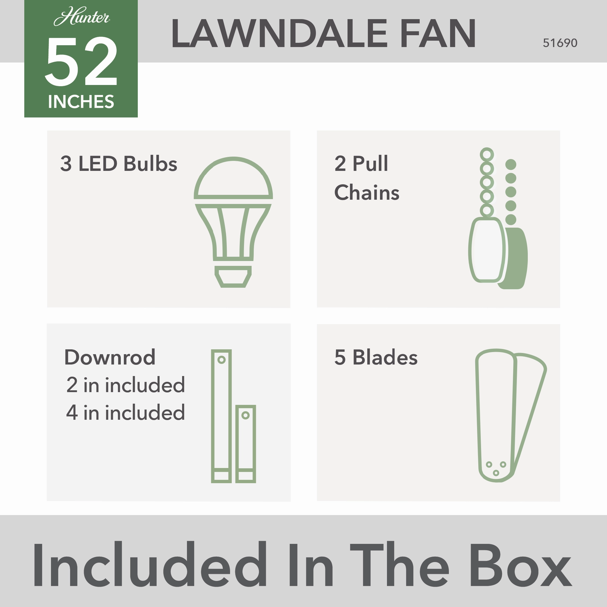 Lawndale 52"Ceiling Fan Satin Bronze