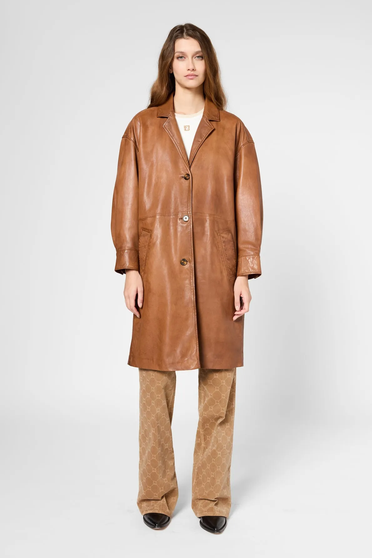 Leather Garment Rosabelle Dby23b010 Brown Clothing_Gerard-Darel