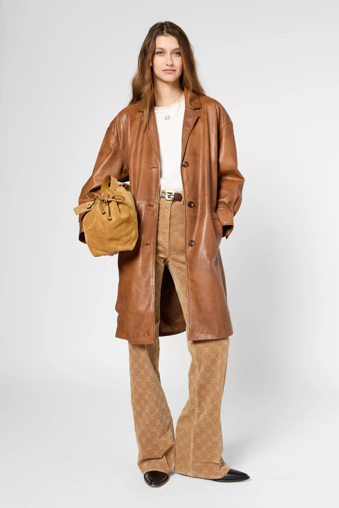 Leather Garment Rosabelle Dby23b010 Brown Clothing_Gerard-Darel