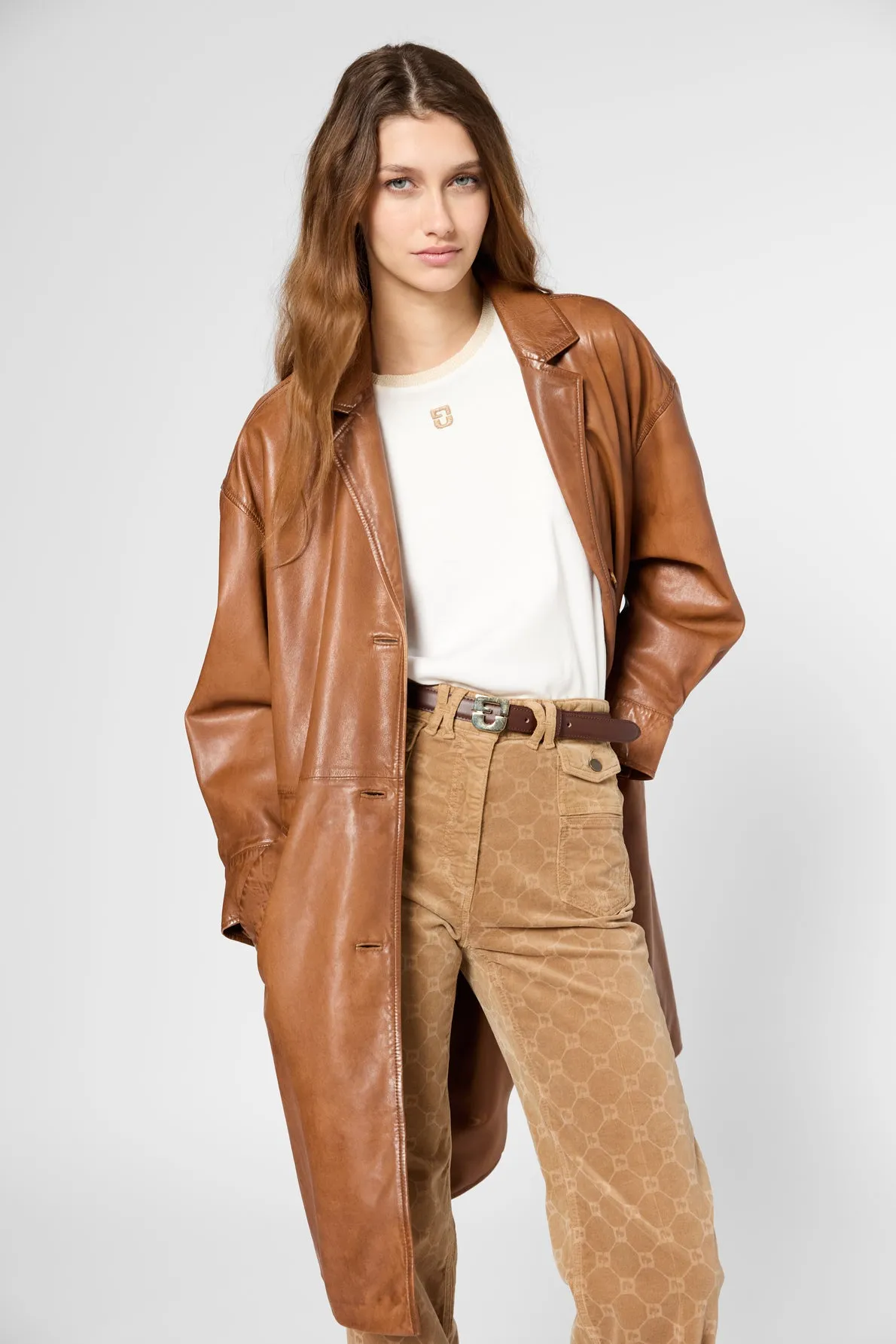 Leather Garment Rosabelle Dby23b010 Brown Clothing_Gerard-Darel