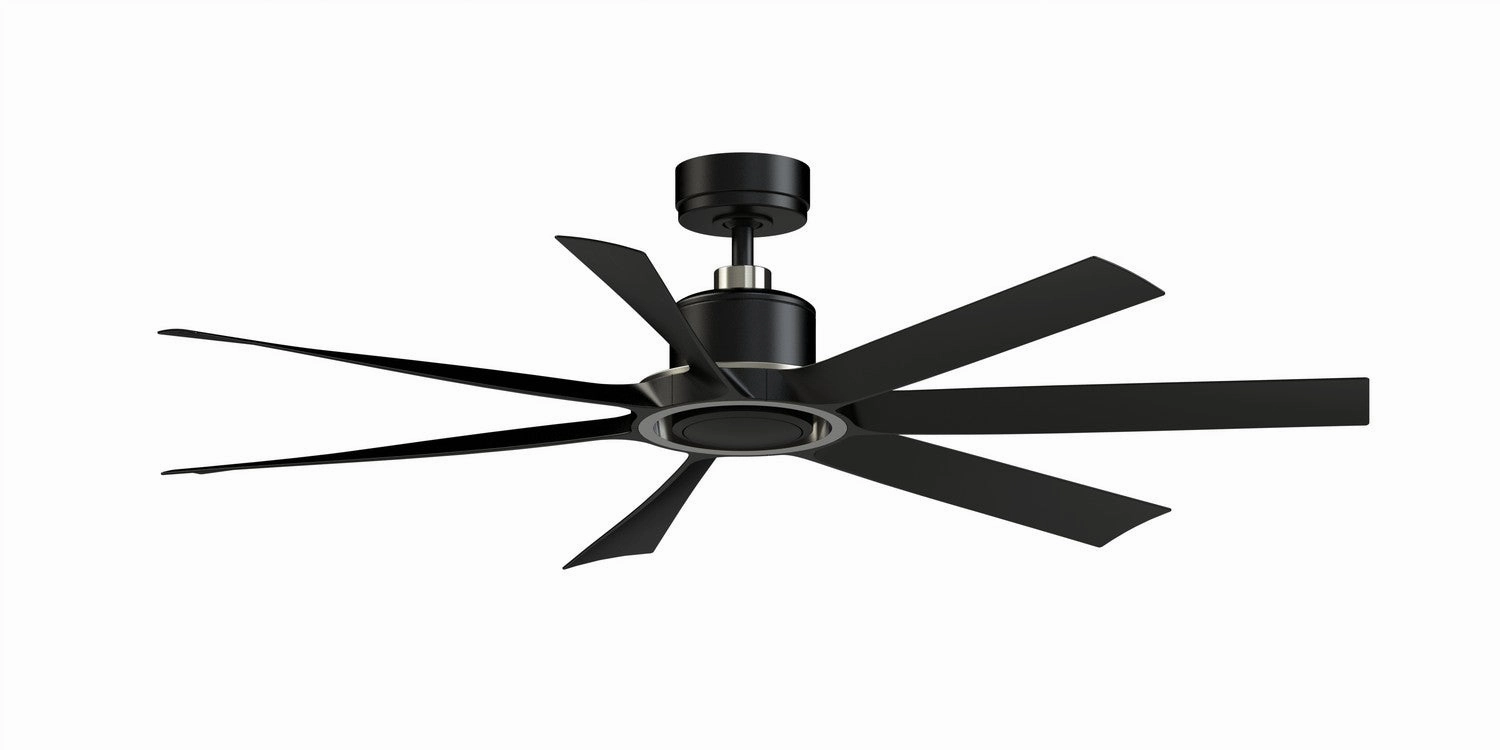 Lenzi 60"Ceiling Fan Black w/Brushed Nickel compact medium fans for desks and counters
