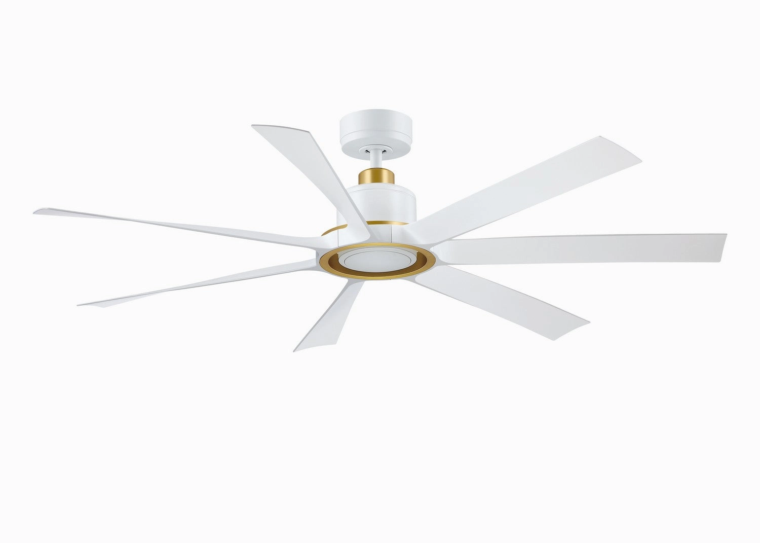 Lenzi 60"Ceiling Fan Matte White w/Brushed Satin Brass