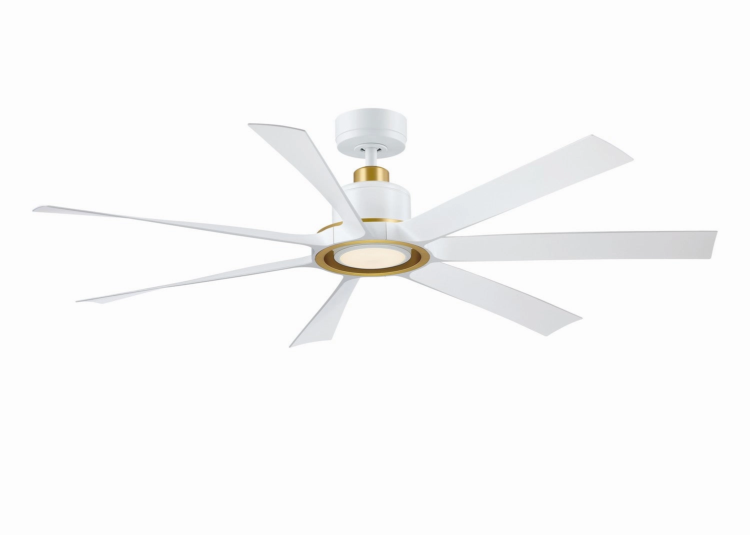 Lenzi 60"Ceiling Fan Matte White w/Brushed Satin Brass