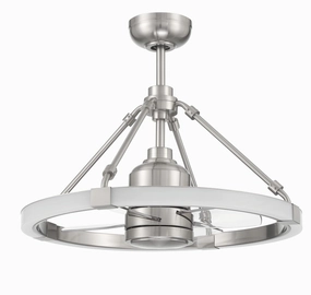 Levy 19"Ceiling Fan Brushed Polished Nickel decorative fandeliers with lights