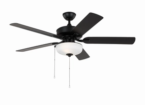 Linden 52" Ceiling Fan Midnight Black compact medium fans for desks and counters