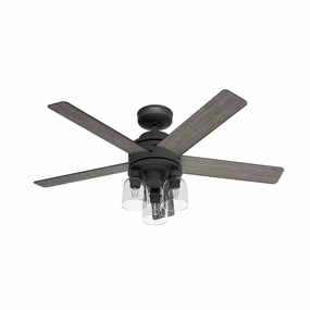 Lochemeade 52"Ceiling Fan Matte Black modern medium fans for everyday cooling