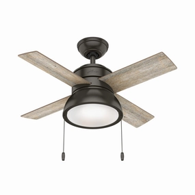 Loki 36"Ceiling Fan Noble Bronze quiet small fans for desk or nightstand
