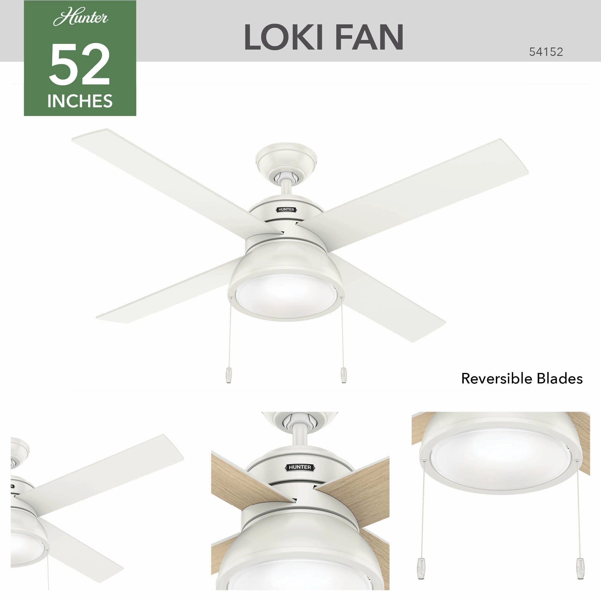 Loki 52"Ceiling Fan Fresh White