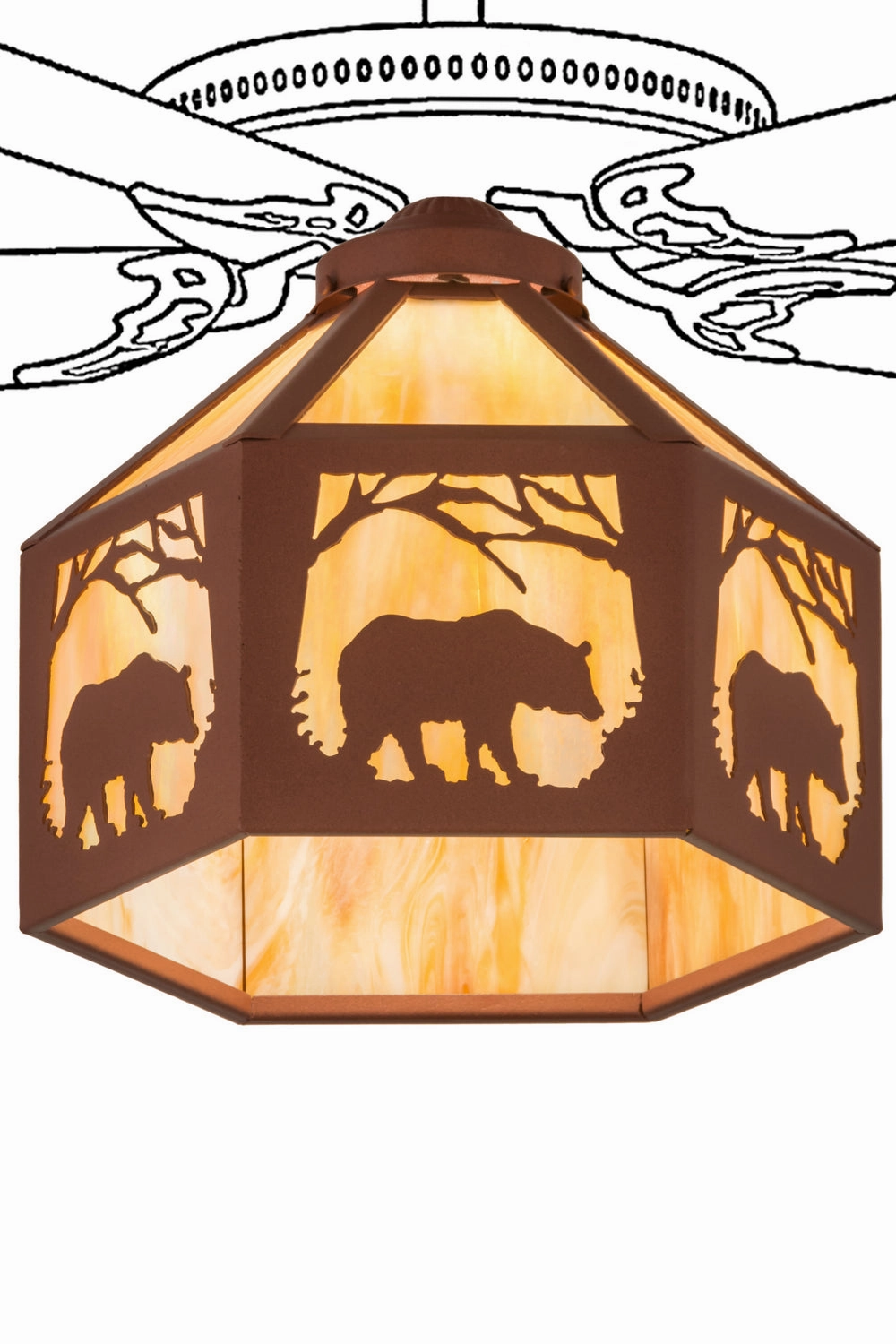 Lone Bear One Light Fan Light Shade quiet small fans for desk or nightstand