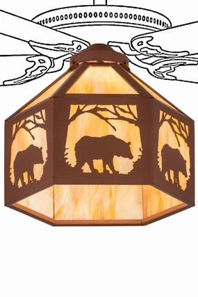 Lone Bear One Light Fan Light Shade quiet small fans for desk or nightstand