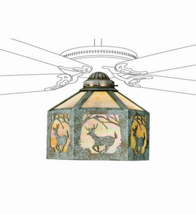 Lone Deer One Light Fan Light Shade compact small fans for bedrooms