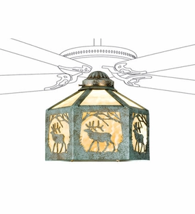 Lone Elk One Light Fan Light Shade compact small fans for bedrooms