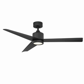 Lotus 54"Ceiling Fan Matte Black quiet medium fans for living room use