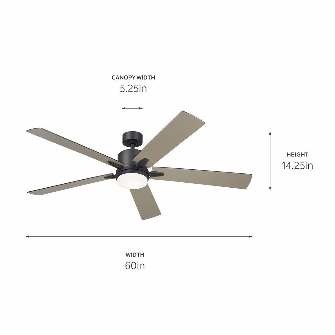Lucian Elite XL 60"Ceiling Fan Satin Black