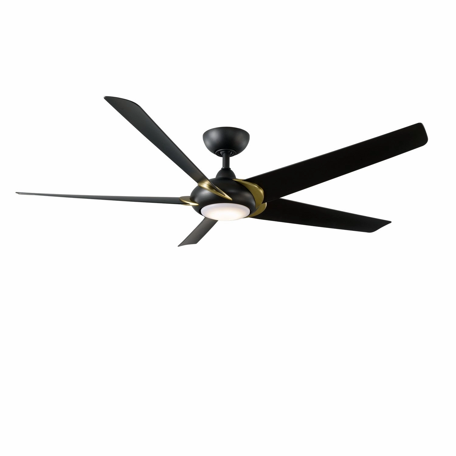Lucid 62"Ceiling Fan Soft Brass Arms/Matte Black energy-efficient medium fans with remote