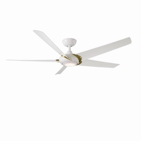 Lucid 62"Ceiling Fan Soft Brass Arms/Matte White versatile medium fans for any space