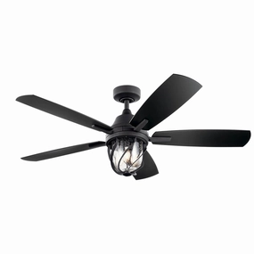 Lydra 52"Ceiling Fan Distressed Black oscillating medium fans with strong airflow