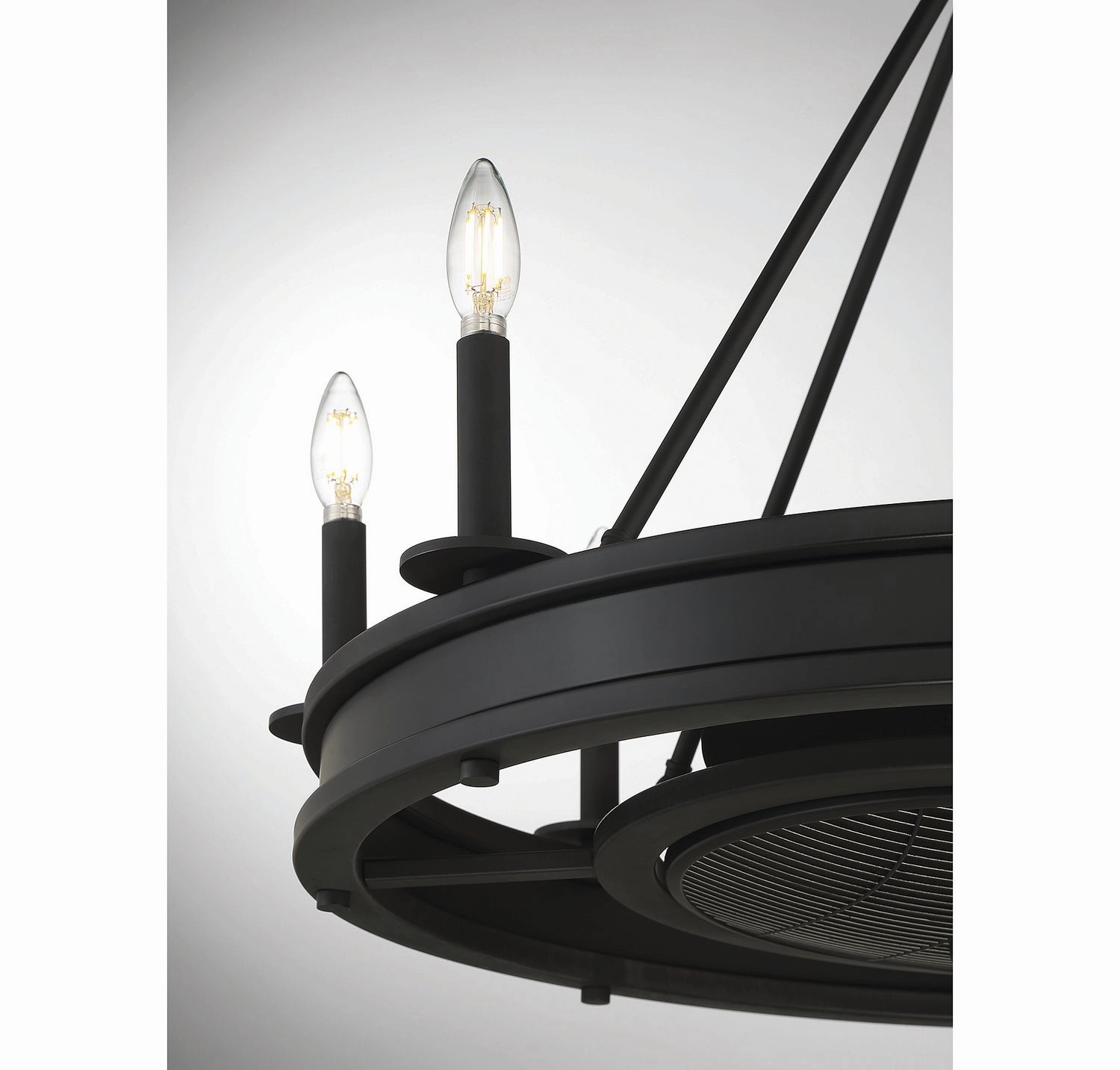 Lyon Eight Light Fan D'lier Matte Black