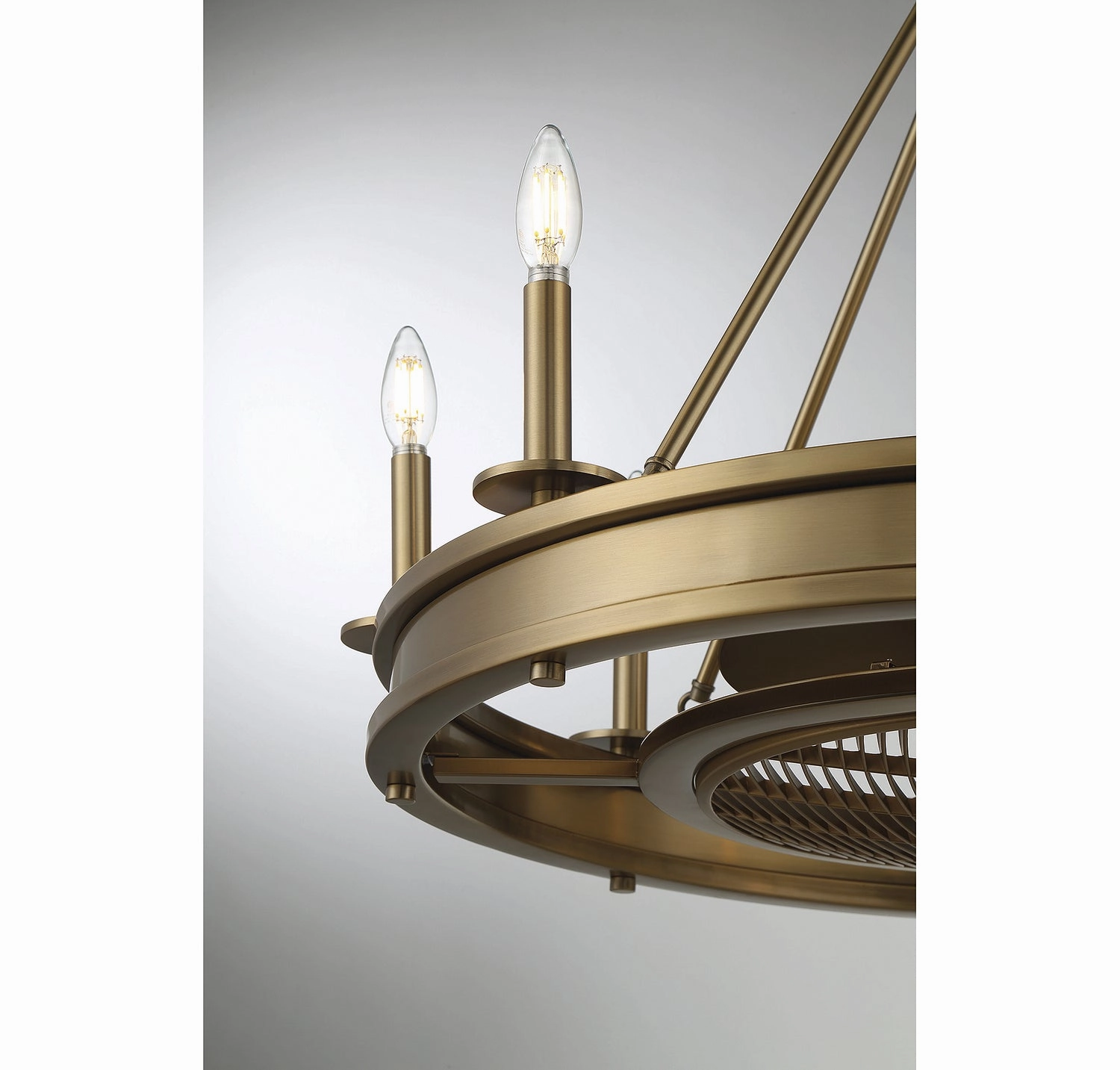 Lyon Eight Light Fan D'lier Warm Brass