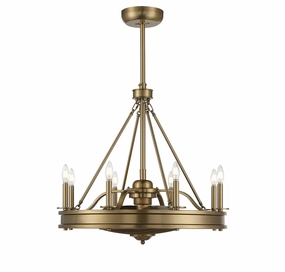 Lyon Eight Light Fan D'lier Warm Brass decorative fandeliers with lights
