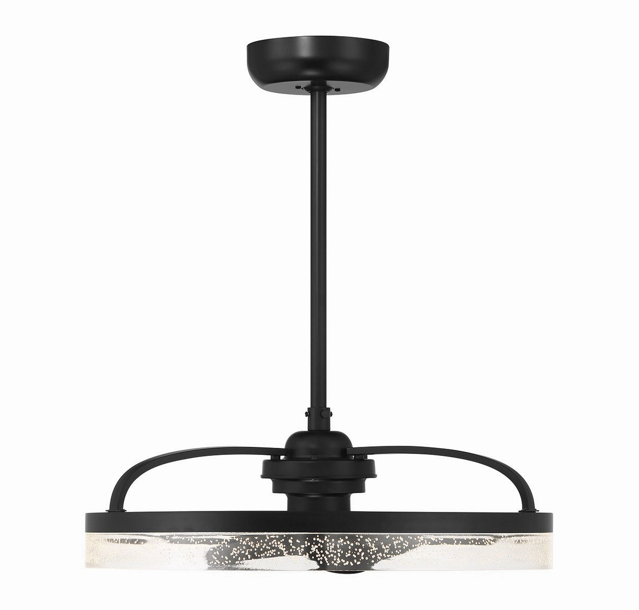 Lyria LED Fan D'Lier Matte Black decorative fandeliers with lights