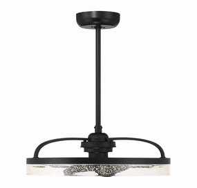 Lyria LED Fan D'Lier Matte Black decorative fandeliers with lights