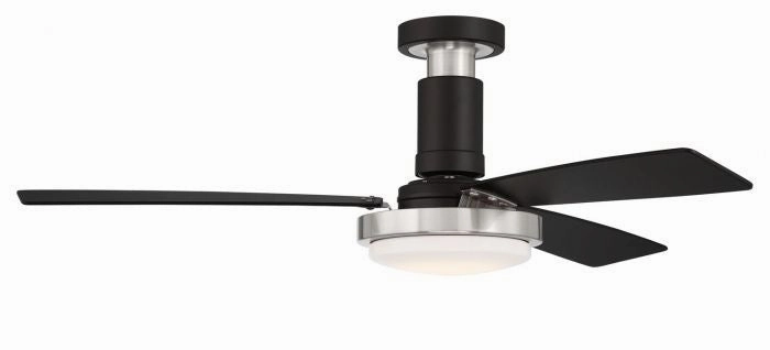 Manning 52"Ceiling Fan Flat Black/Brushed Polished Nickel