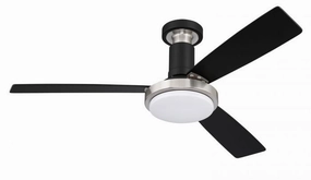 Manning 52"Ceiling Fan Flat Black/Brushed Polished Nickel oscillating medium fans with strong airflow