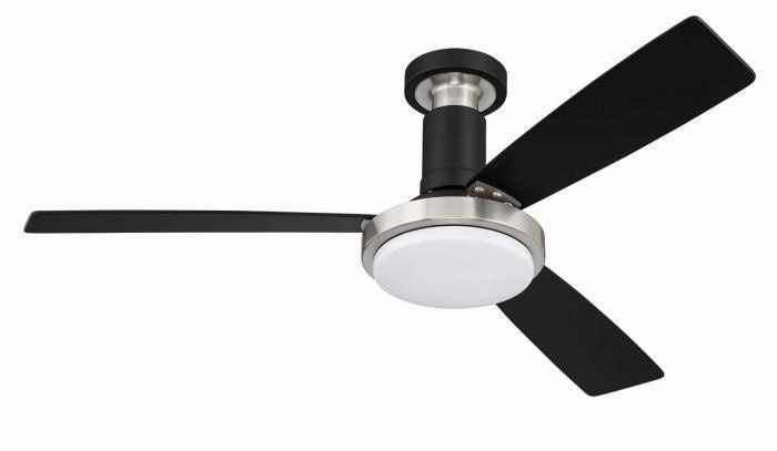 Manning 52"Ceiling Fan Flat Black/Brushed Polished Nickel oscillating medium fans with strong airflow