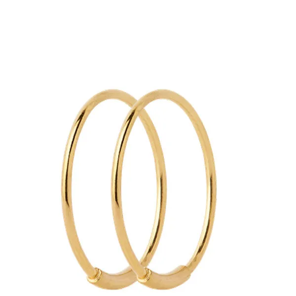 Maria Black Jewellery Basic Hoop 22, Gold (pair)