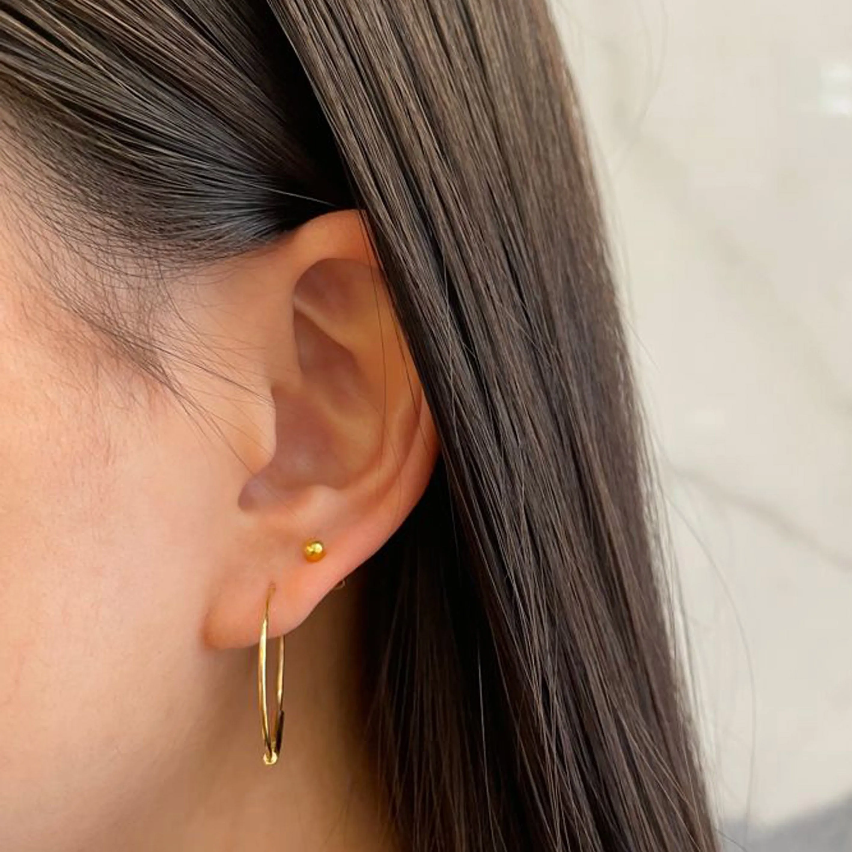 Maria Black Jewellery Basic Hoop 22, Gold (pair)