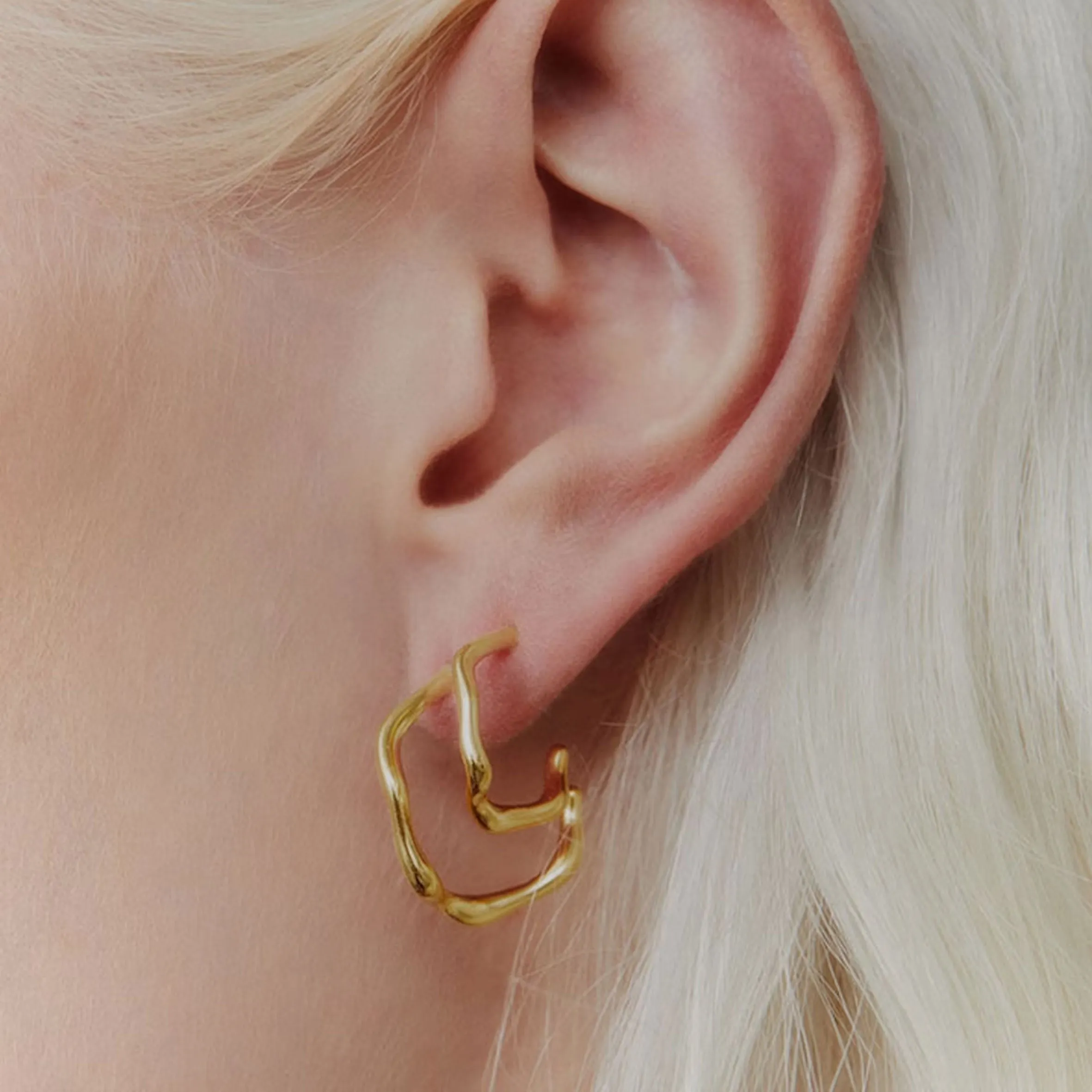 Maria Black Jewellery Branch Hoop, Gold