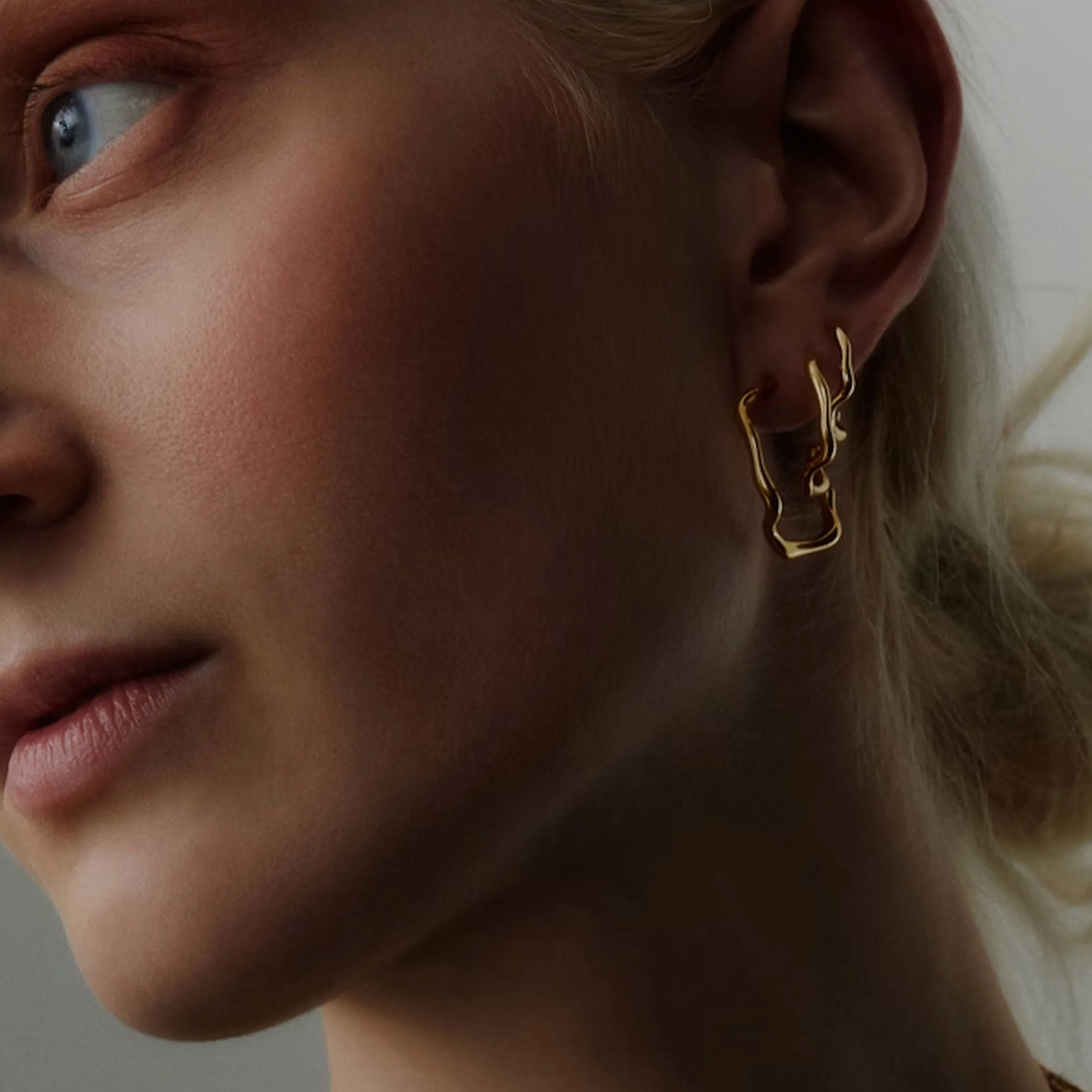 Maria Black Jewellery Branch Hoop, Gold