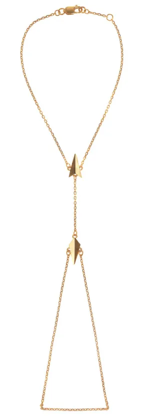 Maria Black Jewellery D'Arling Finger Bracelet, Matte Gold