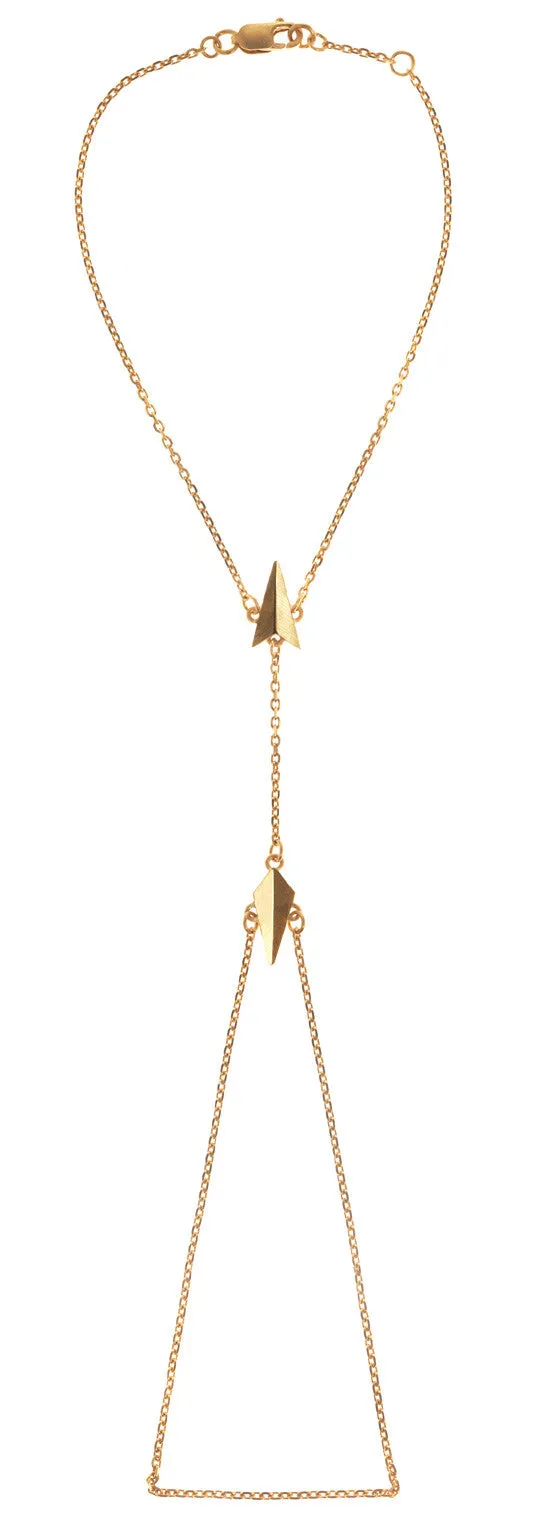 Maria Black Jewellery D'Arling Finger Bracelet, Matte Gold