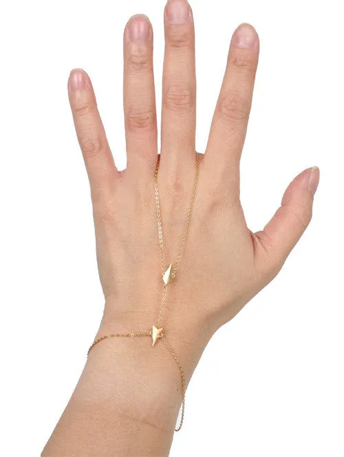Maria Black Jewellery D'Arling Finger Bracelet, Matte Gold