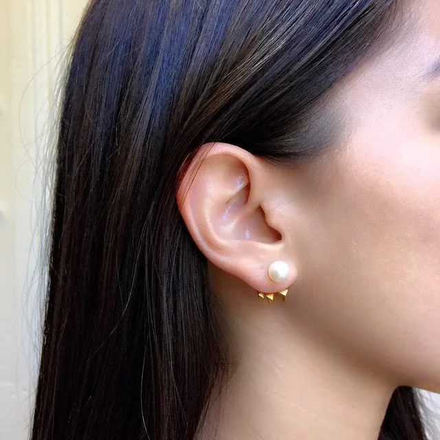 Maria Black Jewellery Shark Reverse Earring, Matte Gold