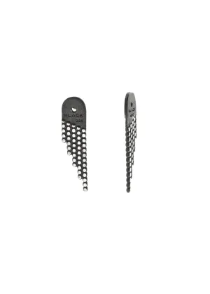 Maria Black Jewellery Snow Reverse Earring, Oxidized Silver