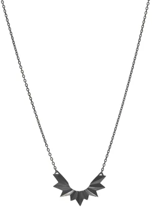 Maria Black Jewellery Wing Necklace, Oxidized Silver