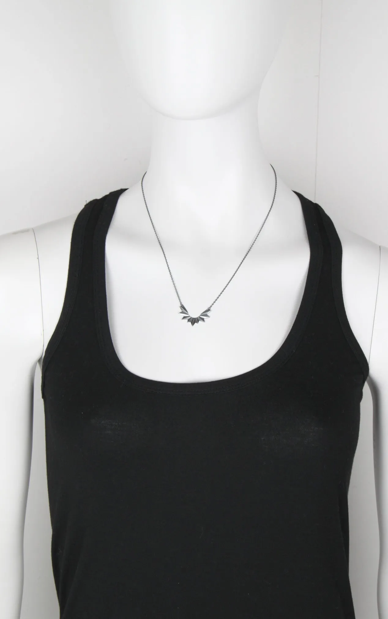 Maria Black Jewellery Wing Necklace, Oxidized Silver