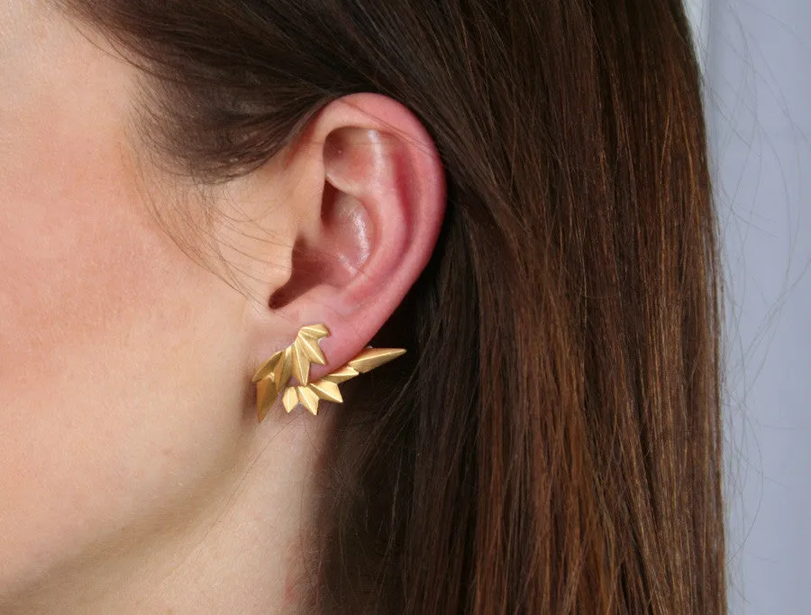 Maria Black Jewellery Wing Reverse Earring, Matte Gold